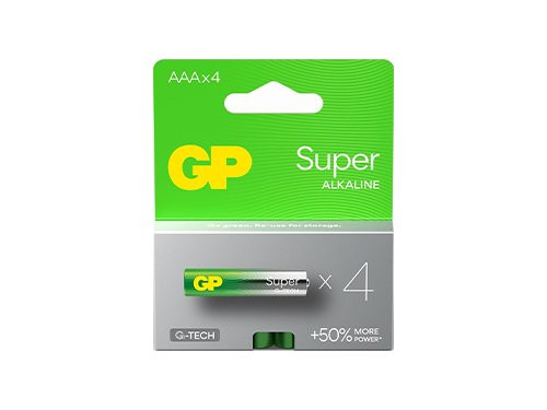 Foto van GP Super Alkaline batterij AAA blister(4) GP Super Alkaline batterij AAA blister(4)
