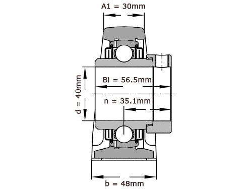 Foto van INA Lagerblok Staand LASE40 XL N SML (40mm) INA Lagerblok Staand LASE40 XL N SML (40mm)