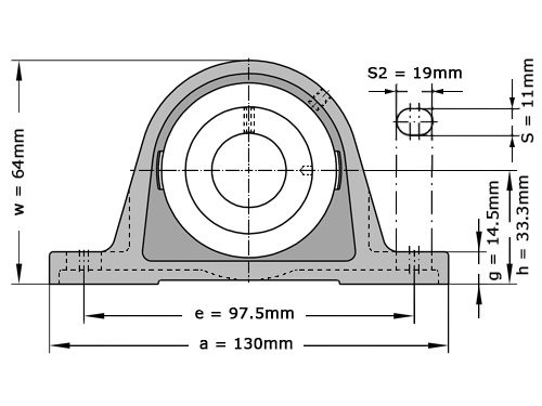INA Lagerblok Staand PASE20 XL N FA125 (20mm)