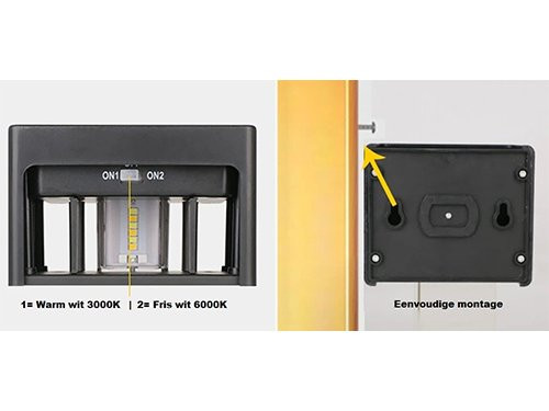 LED Solar wandlamp rechthoek 3000/6000K