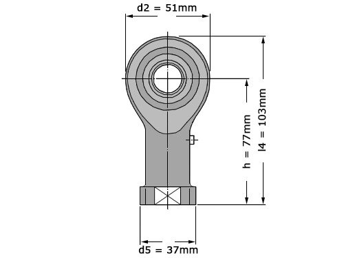 Foto van SKF Stangkop SIKAC20 M (20x51x25mm) SKF Stangkop SIKAC20 M (20x51x25mm)
