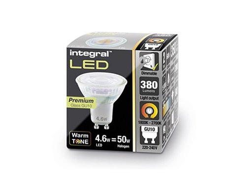 Foto van Integral LED spot GU10 230V 3,6-50W WarmTone Integral LED spot GU10 230V 3,6-50W WarmTone