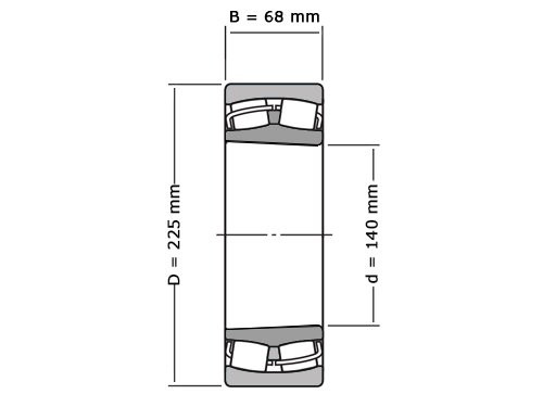 FAG Tonlager Zelfinstellend 23128 Conisch E1A XL K M C4 (140x225x68mm)