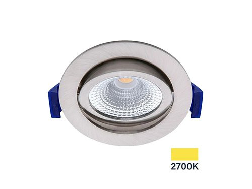 Foto van LED inbouwspot 5W 2700K 85mm 60gr rond verstelbaar geschuurd staal LED inbouwspot 5W 2700K 85mm 60gr rond verstelbaar geschuurd staal