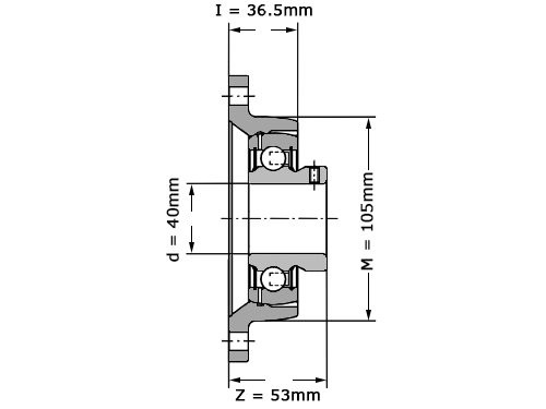 INA Lagerblok Ovaal PCJTY40 N (40mm)