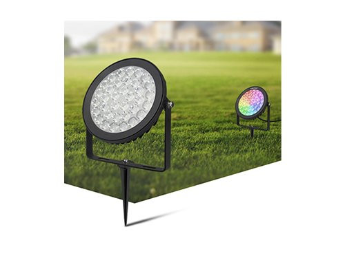 Foto van RGB-CCT LED tuinspot IP65 15W rond zwart RGB-CCT LED tuinspot IP65 15W rond zwart