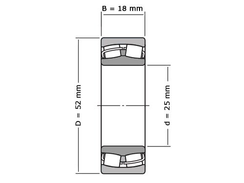NSK Tonlager Zelfinstellend 22205 CE4 C3 (25x52x18mm)