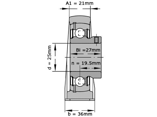 INA Lagerblok Staand PASEY25 N (25mm)