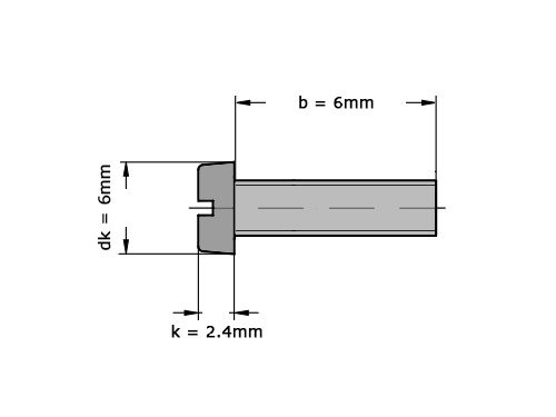 Cilinderschroef met zaaggleuf DIN 84 M3.5x6 Verzinkt