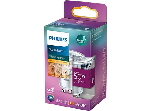 Philips LED spot GU10 230V 4,8-50W SceneSwitch blister