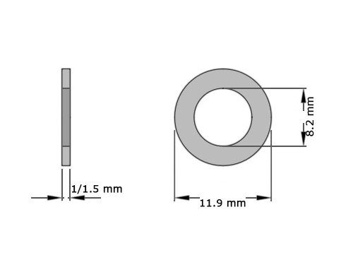 Ring Koper DIN 7603 8x12x1mm