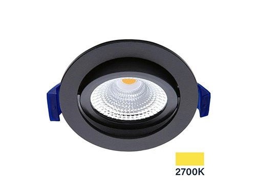 LED inbouwspot 5W 2700K 85mm 60gr rond verstelbaar zwart