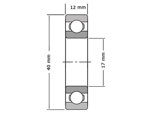 JTEKT - Koyo Kogellager 6203 ZZ CM (17x40x12mm)