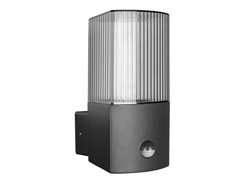 Foto van Wandlamp E27 gebogen antraciet IP54 + sensor Wandlamp E27 gebogen antraciet IP54 + sensor