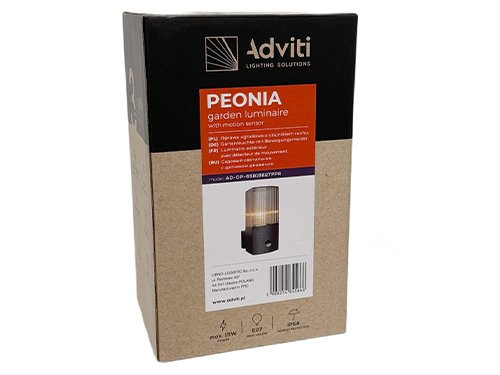 Foto van Wandlamp E27 gebogen antraciet IP54 + sensor Wandlamp E27 gebogen antraciet IP54 + sensor