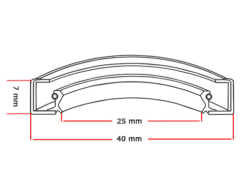 Oliekeerring 25x40x7mm BASL Viton