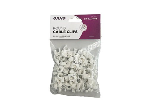 Foto van Kabelclip 8mm rond wit zak(100) Kabelclip 8mm rond wit zak(100)