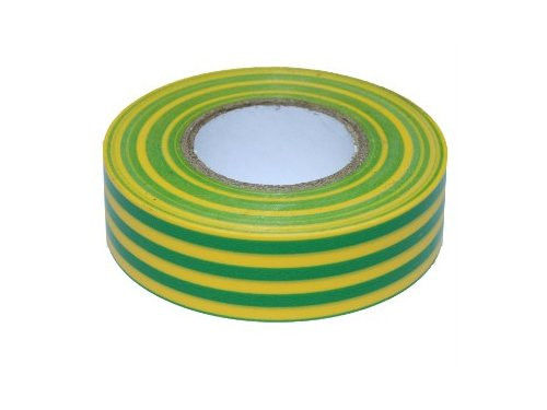 Isolatietape PVC 19mm rol 20m geel/groen