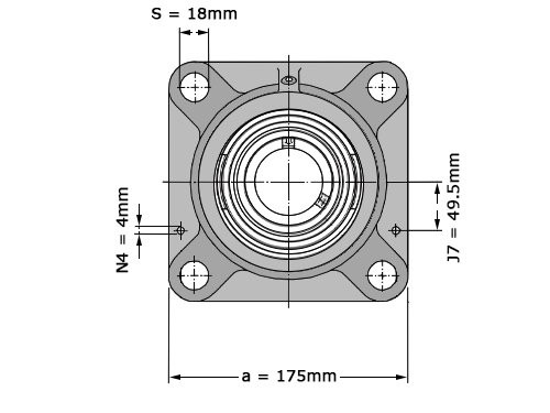 SKF Lagerblok Vierkant FY60 TF (60mm)