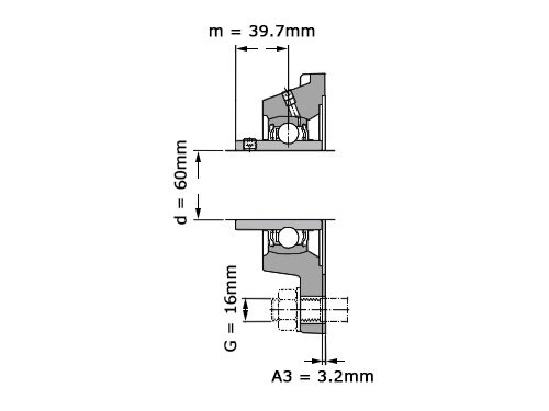 SKF Lagerblok Vierkant FY60 TF (60mm)
