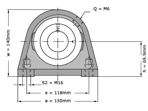 INA Lagerblok Staand PSHEY60 N (60mm)