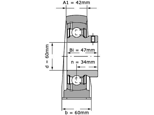 INA Lagerblok Staand PSHEY60 N (60mm)