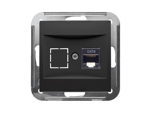 PEHA Badora MAT ZWART inbouw unit UTP CAT6 RJ45 enkel