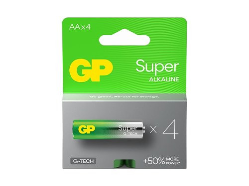 Foto van GP Super Alkaline batterij AA blister(4) GP Super Alkaline batterij AA blister(4)