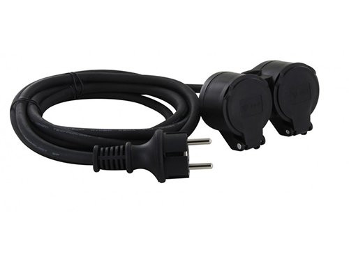 Verlengsnoer rubber tweeweg 3x1,5qmm 10m