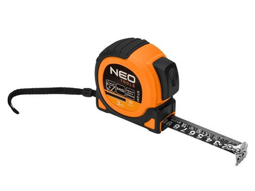 Rolmaat - Meetband rubber zwart 3 meter - 16 mm