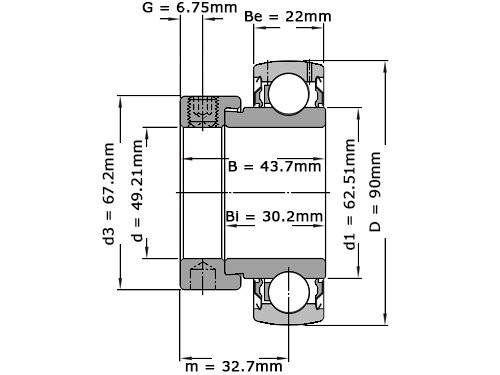 Foto van SKF Insert Lager YET210 115 (49.21mm) SKF Insert Lager YET210 115 (49.21mm)
