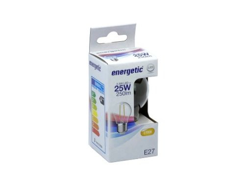Foto van Energetic LED kogel E27 2,1-25W 2700K filament helder Energetic LED kogel E27 2,1-25W 2700K filament helder