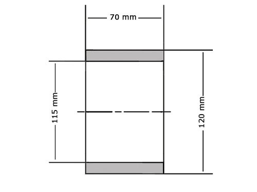 Foto van Glijlager PAP11570 P14 Gerold Staal / PTFE (115x120x70mm) Glijlager PAP11570 P14 Gerold Staal / PTFE (115x120x70mm)