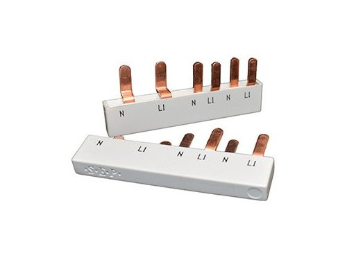 Foto van Kamrail 2 fase 6pol. 2x17,8mm 4x9mm gebogen wit Kamrail 2 fase 6pol. 2x17,8mm 4x9mm gebogen wit