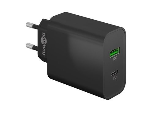 USB + USB-C snellader 45W zwart