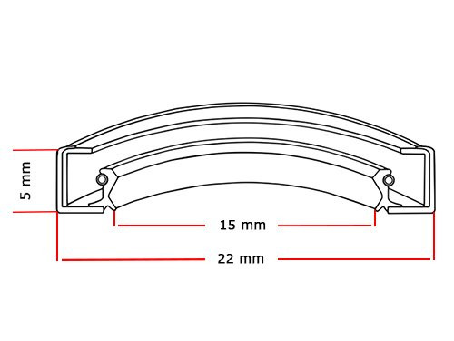 Oliekeerring 15x22x5mm BASL Siliconen