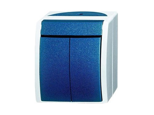 Foto van Busch Jaeger SWD opbouw serie schakelaar blauw Busch Jaeger SWD opbouw serie schakelaar blauw