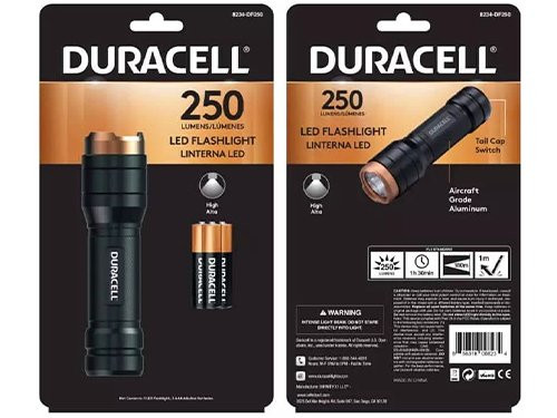 Foto van Duracell zaklamp aluminium 250 lumen Duracell zaklamp aluminium 250 lumen