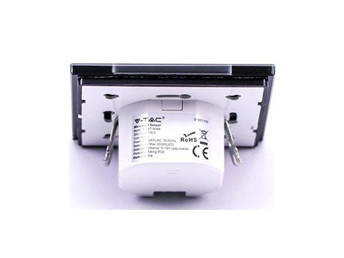 Foto van Radar bewegingssensor inbouw wand zwart/glas design Radar bewegingssensor inbouw wand zwart/glas design