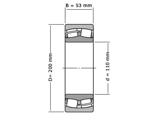 NKE Tonlager Zelfinstellend 22222 Cilindrisch E W33 (110x200x53mm)