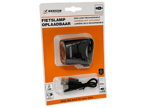 Foto van LED fietslamp USB oplaadbaar wit LED fietslamp USB oplaadbaar wit