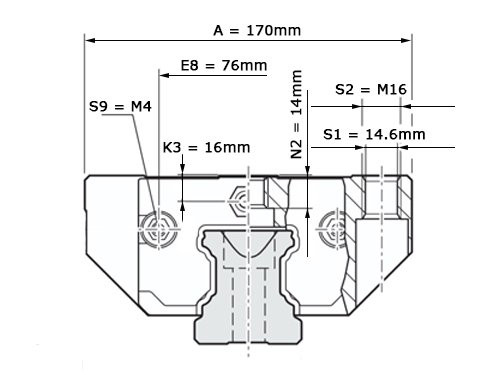 Bosch Rexroth Kogelwagen Koolstofstaal KWC-065-FLS-C1-N-2 Zonder Kogelketting