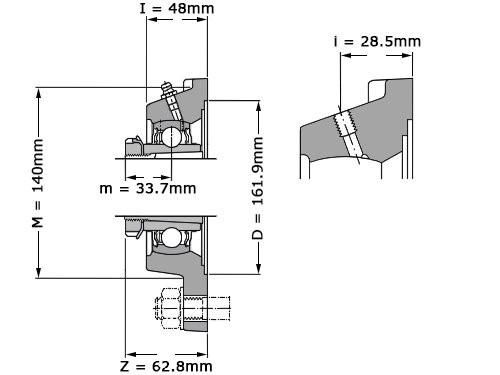 Foto van SKF Lagerblok Vierkant FYJ60 KF (55mm) SKF Lagerblok Vierkant FYJ60 KF (55mm)