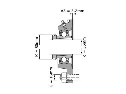 Foto van SKF Lagerblok Vierkant FYJ60 KF (55mm) SKF Lagerblok Vierkant FYJ60 KF (55mm)