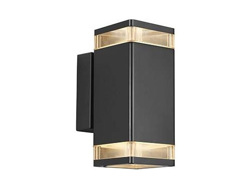 Foto van Wandlamp Elm 2x GU10 zwart IP44 Wandlamp Elm 2x GU10 zwart IP44
