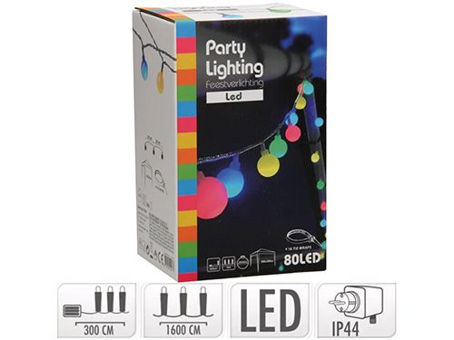Bol LED 80 lamps 25mm multicolor feestverlichting