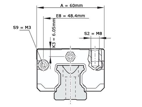 Bosch Rexroth Kogelwagen Aluminium KWD-030-SNS-C0-N-1 Met Kogelketting