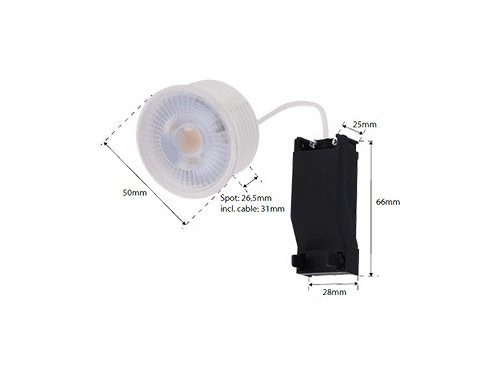 Foto van LED module inbouw 50mm wit 5W 2700K 38gr dimbaar LED module inbouw 50mm wit 5W 2700K 38gr dimbaar