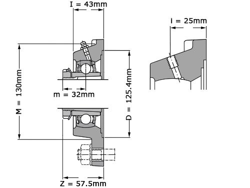 Foto van SKF Lagerblok Vierkant FYJ55 KF (50mm) SKF Lagerblok Vierkant FYJ55 KF (50mm)