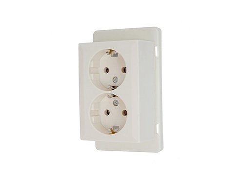 Deksel met dubbel stopcontact RA voor lasdoos creme POWER